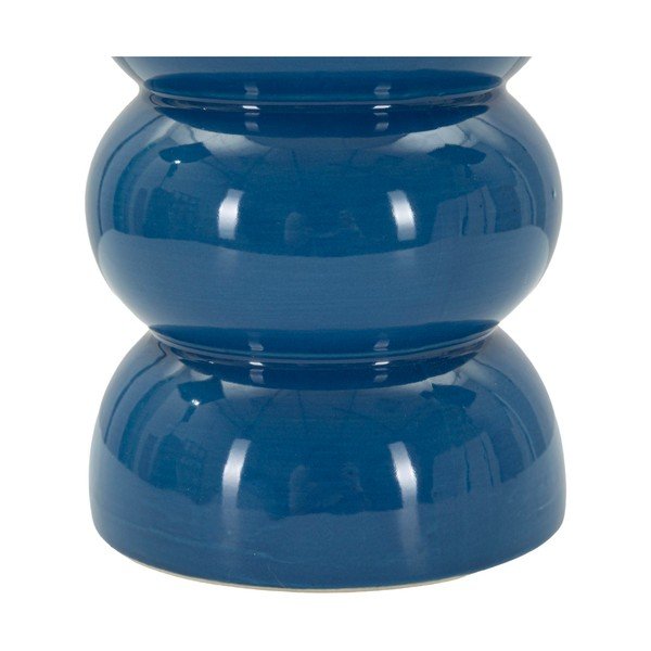 Lampada da tavolo bianca/blu in ceramica con paralume in tessuto (altezza totale 46 cm) Torr – Mauro Ferretti-image-2
