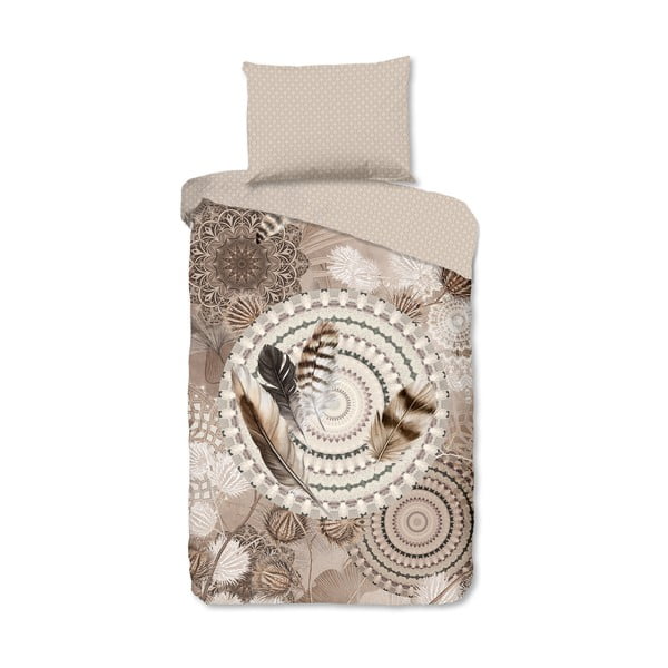 Biancheria da letto marrone in flanella per letto singolo 140x200 cm Ringhda – HIP