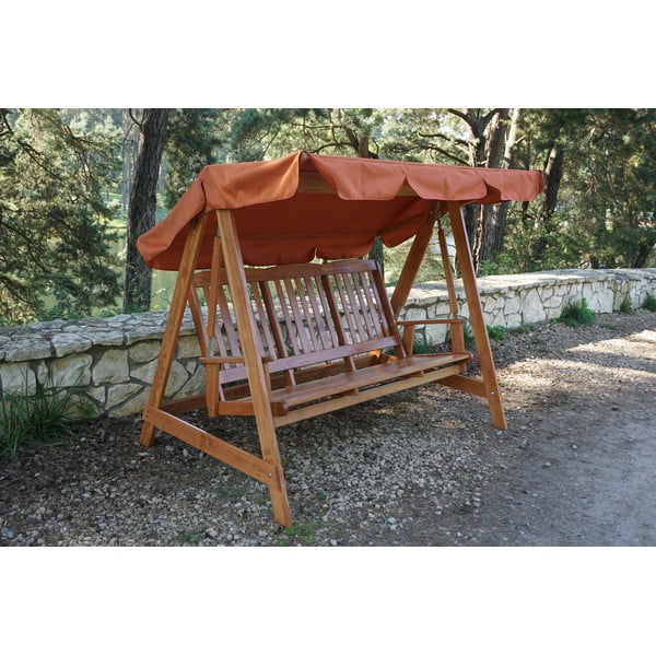 Altalena da giardino in legno marrone Luisa - Rojaplast-image-2