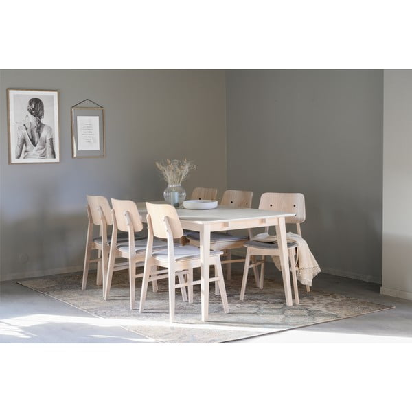 Sedia da pranzo marrone chiaro con seduta grigio chiaro Nagano - Rowico-image-2