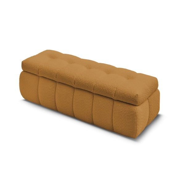 Panca in tessuto bouclé color senape Mont Blanc - Bobochic Paris-image-2