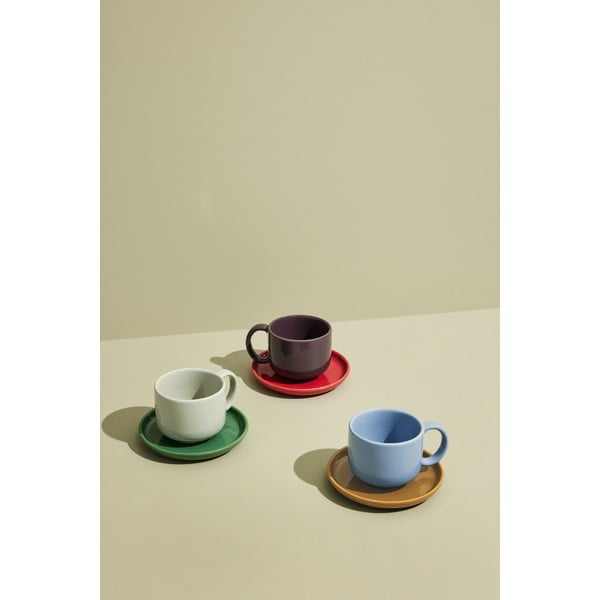 Tazza verde e crema in gres Amare - Hübsch-image-2