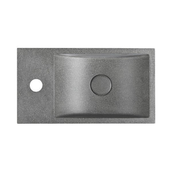 Lavabo in grigio scuro in calcestruzzo 40x22 cm Crest – Sapho-image-4