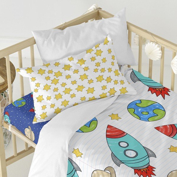 Biancheria da letto per bambini in cotone per letto singolo , 115 x 145 cm Space Rocket - Mr. Fox-image-3