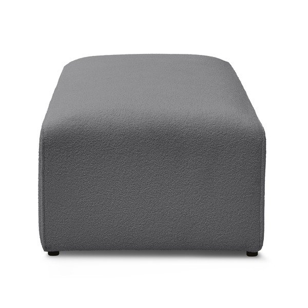 Poggiapiedi componibile grigio scuro con rivestimento in bouclé Megeve – Bobochic Paris-image-3