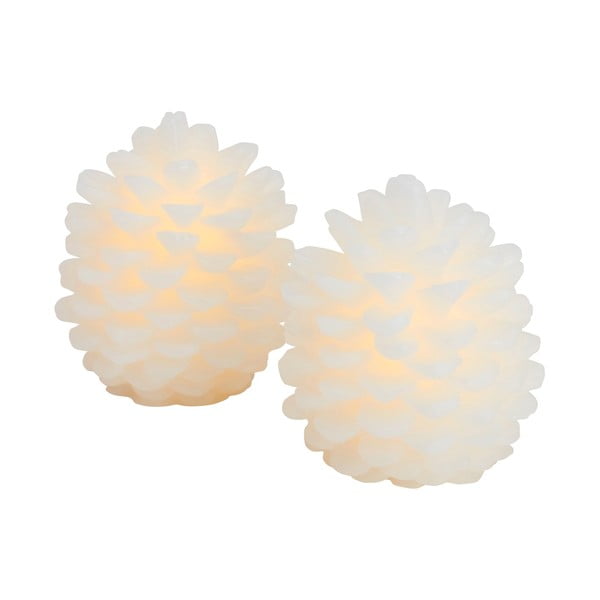 Decorazione natalizia luminosa bianca 2 pz ø 8 cm Clara – Sirius