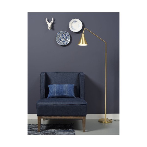 Lampada da terra con paralume in metallo color oro (altezza 153 cm) Lyon - it's about RoMi-image-1