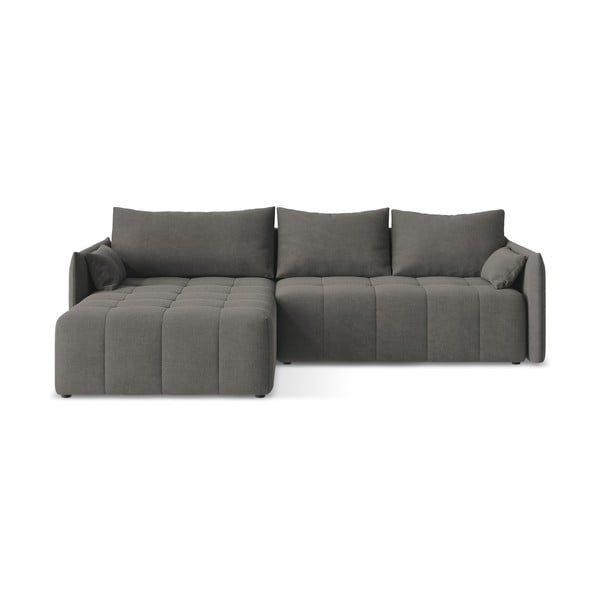 Divano angolare grigio scuro allungabile/con contenitore (con penisola a sinistra/con chaise lounge) Moku – Makamii