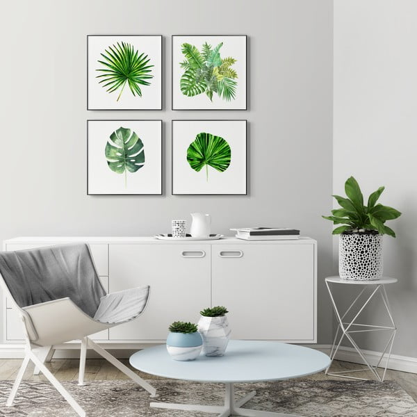 Quadri in set di 4 pezzi 30x30 cm Monstera - knor-image-1