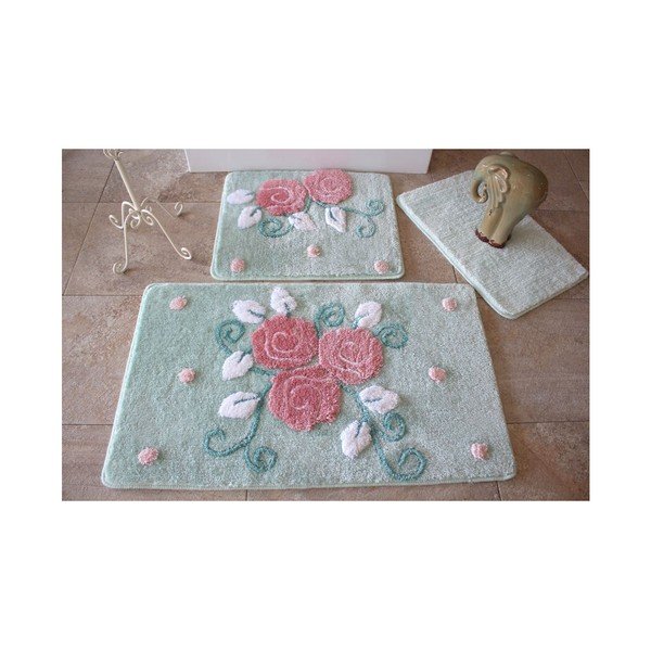 Set di 3 tappeti da bagno Flowers - Foutastic