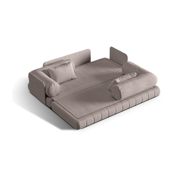 Divano greige allungabile con rivestimento in bouclé 206 cm Kemi – Cosmopolitan Design-image-1