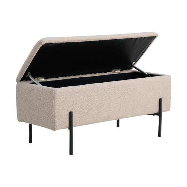 Panca beige in tessuto bouclé Watford - House Nordic-image-2