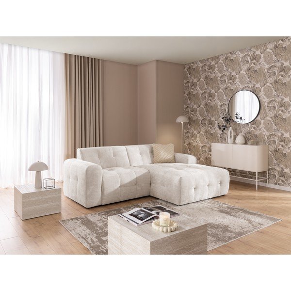 Divano angolare color crema (con penisola a destra/con chaise lounge) Melva – Ropez-image-2