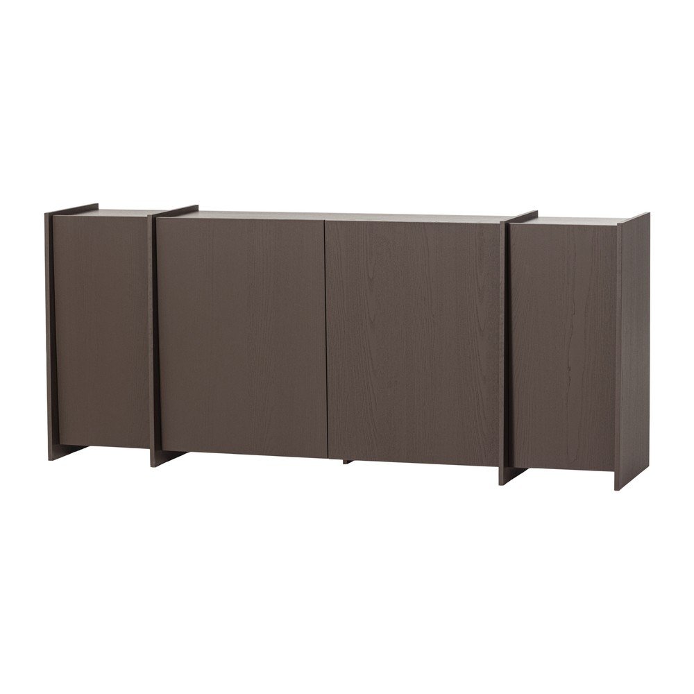 Credenza marrone scuro con effetto frassino 200x85x44 cm Brock – WOOOD | Cassettiere