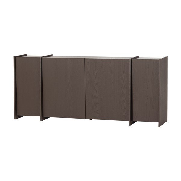 Credenza marrone scuro con effetto frassino 200x85x44 cm Brock – WOOOD