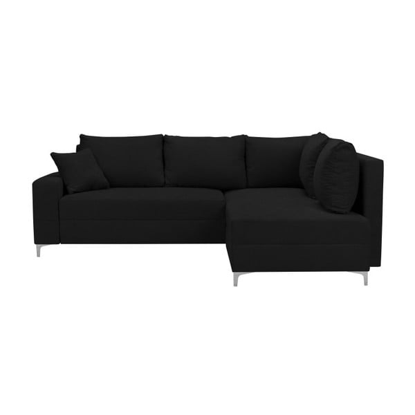 Černá rozkládací rohová pohovka Windsor & Co Sofas Zeta, pravý roh