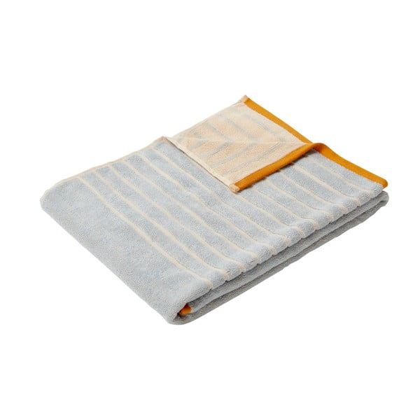 Asciugamano da bagno in cotone blu-arancio Dora, 70 x 140 cm - Hübsch