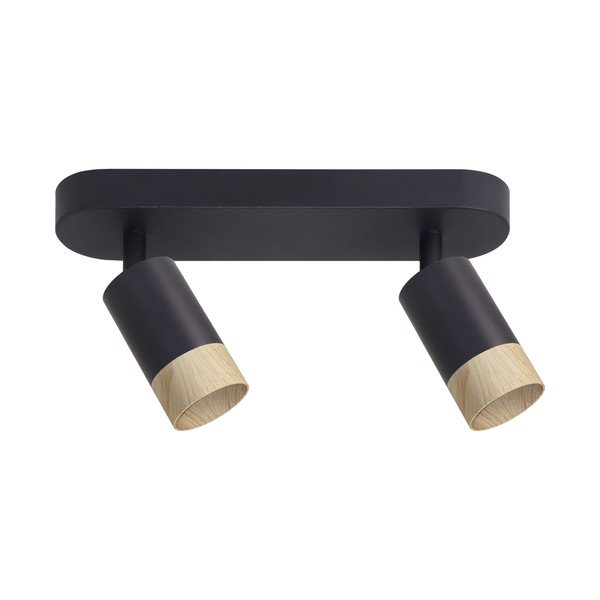 Lampada da soffitto con paralume in metallo di colore nero-naturale 34x5,5 cm Conti - Candellux Lighting-image-2