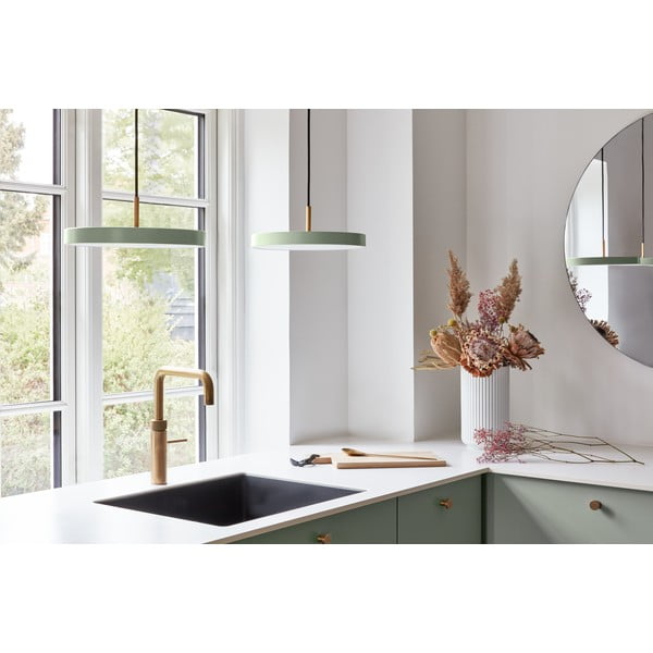 Lampada a sospensione LED verde chiaro con paralume in metallo ø 31 cm Asteria Nuance Mini - UMAGE-image-1