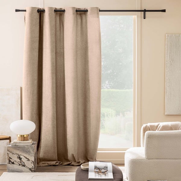 Tenda marrone chiaro in bouclé 140x260 cm Winona – douceur d'intérieur-image-3