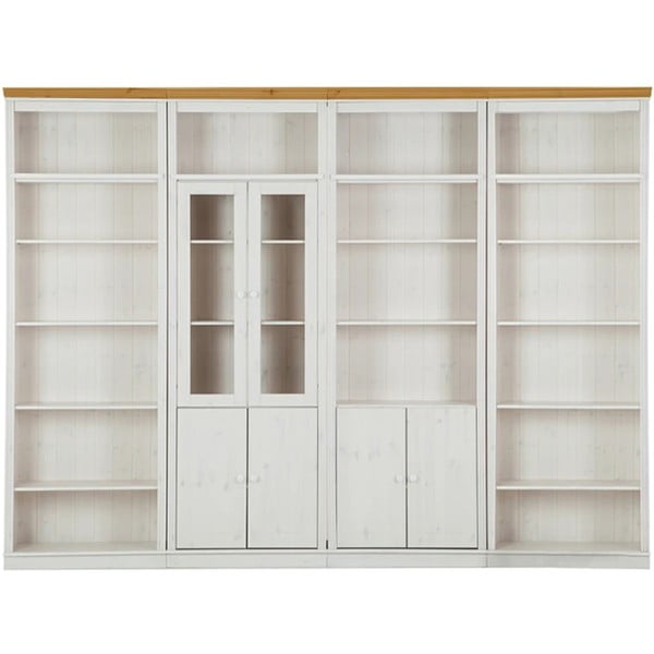 Libreria in legno di pino bianco 370x223 cm Anita - Støraa