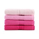 Set di 4 asciugamani in cotone rosa, 50 x 90 cm - Foutastic