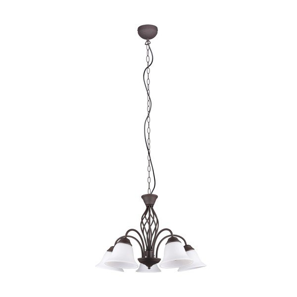 Lampadario marrone scuro con paralume in vetro ø 60 cm Rustica – Trio