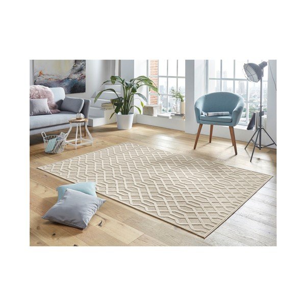Tappeto in viscosa crema , 160 x 230 cm Caine - Mint Rugs-image-1