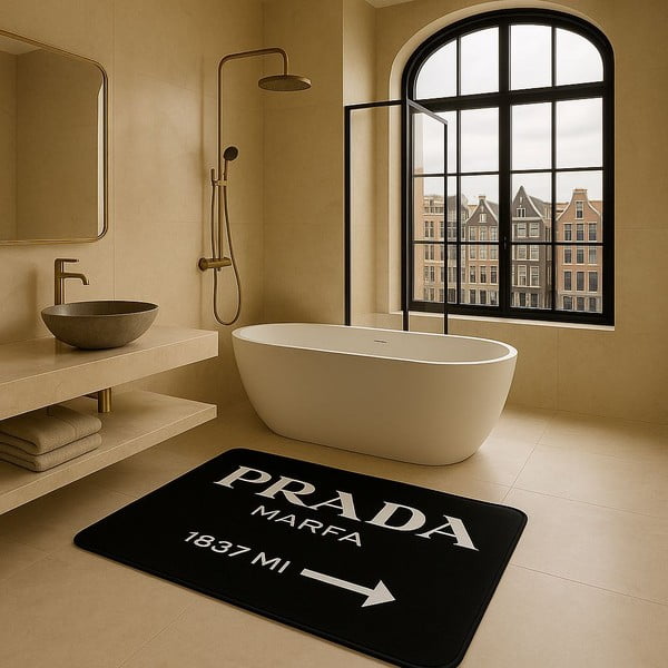 Set di tappetini per il bagno neri in velluto 2 pz 60x100 cm Prada – Mila Home-image-1