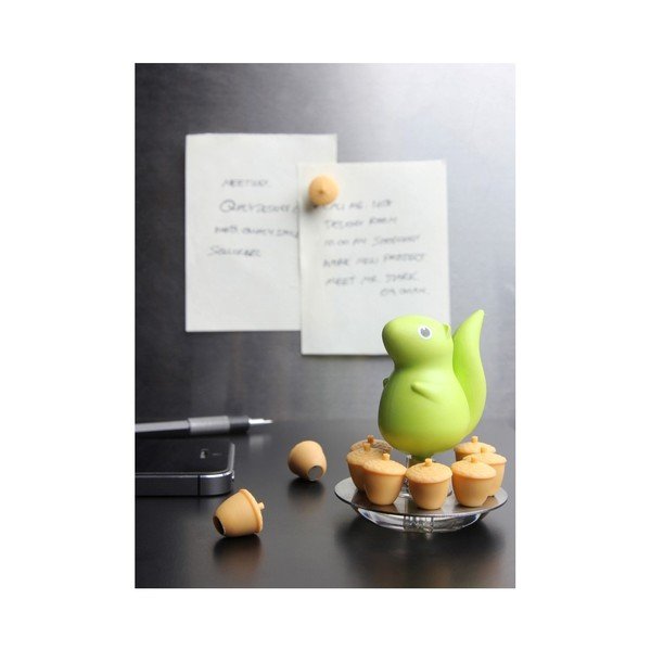 Zelený stojánek s připínáčky Qualy Squirrel & Acorn-image-2