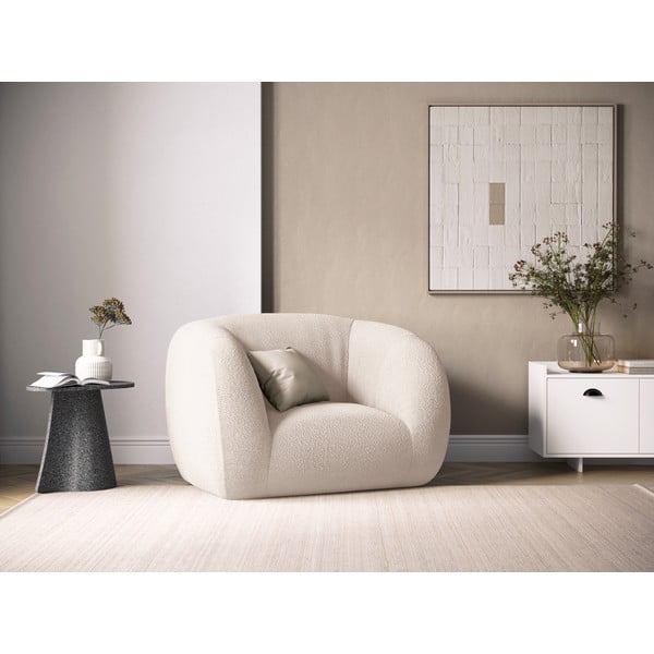 Poltrona crema in tessuto bouclé Essen - Cosmopolitan Design-image-1