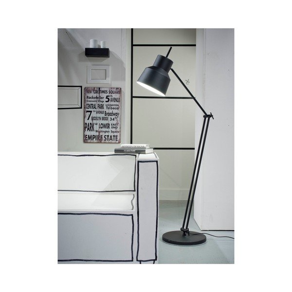 Lampada da terra nera con paralume in metallo (altezza 165 cm) Belfast - it's about RoMi-image-1