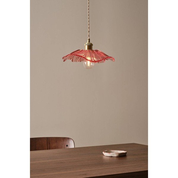 Lampadario rosso/dorato in vetro ø 30 cm Nugget – Jotex-image-1
