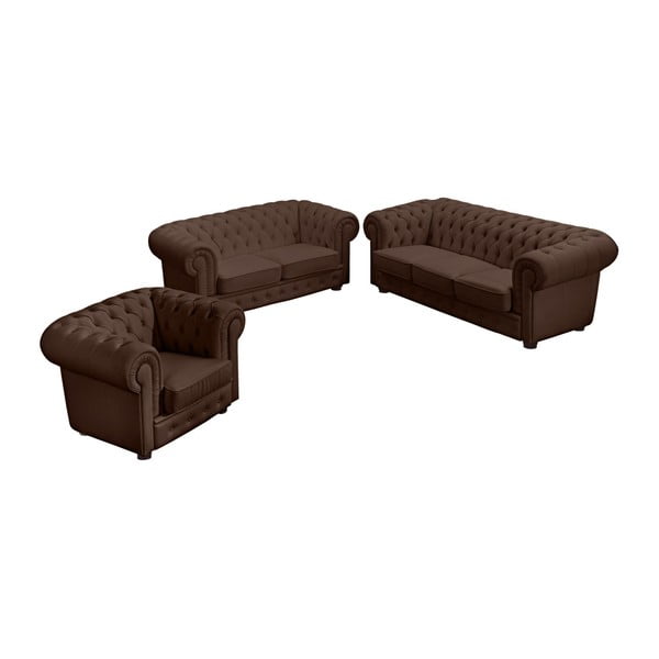 Divano in pelle marrone Bridgeport, 172 cm - Max Winzer-image-1