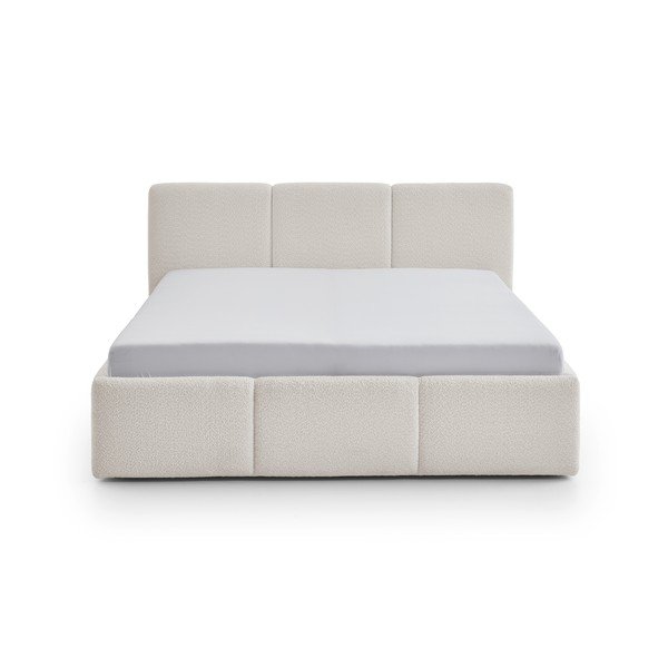 Letto matrimoniale imbottito avorio rete non inclusa 180x200 cm Merida – Meise Möbel-image-4