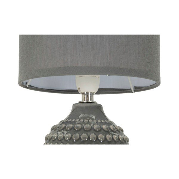 Lampada da tavolo grigia in ceramica con paralume in tessuto (altezza totale 30,5 cm) Points – Mauro Ferretti-image-4
