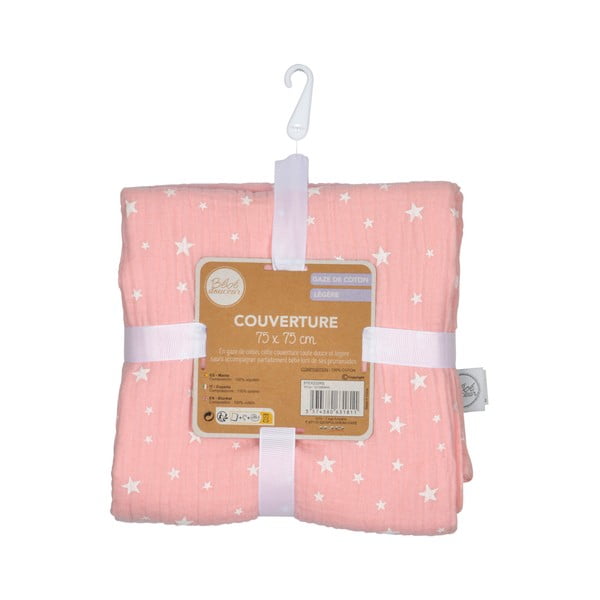 Coperta per neonati in mussola rosa 75x75 cm - Bébé Douceur-image-3
