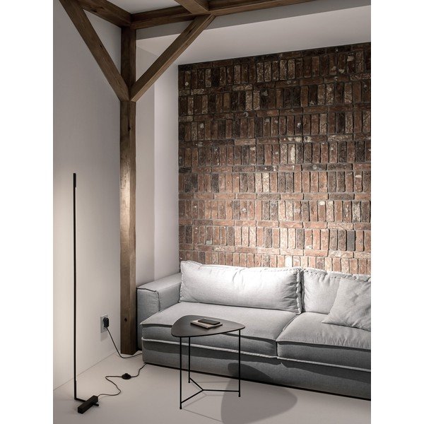 Lampada da terra LED nera in metallo con paralume in vetro acrilico (altezza totale 140 cm) Raccio – Nova Luce-image-1