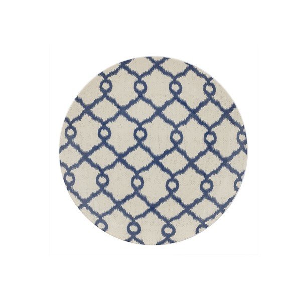Piatto da portata in porcellana beige e blu, ø 31 cm Papavero - Villa Altachiara