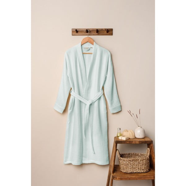 Accappatoio color menta in mussola S/M Kimono – Foutastic-image-1