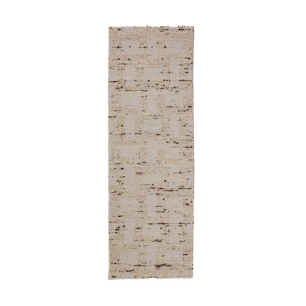 Passatoia di colore naturale in misto lana tessuta a mano 80x230 cm Rova Blend – Flair Rugs