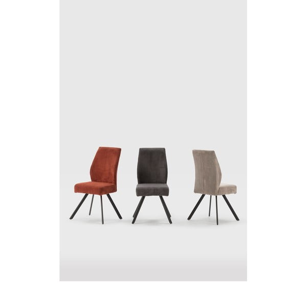 Set di 2 sedie da pranzo in velluto a coste arancione Anibal - Marckeric-image-1