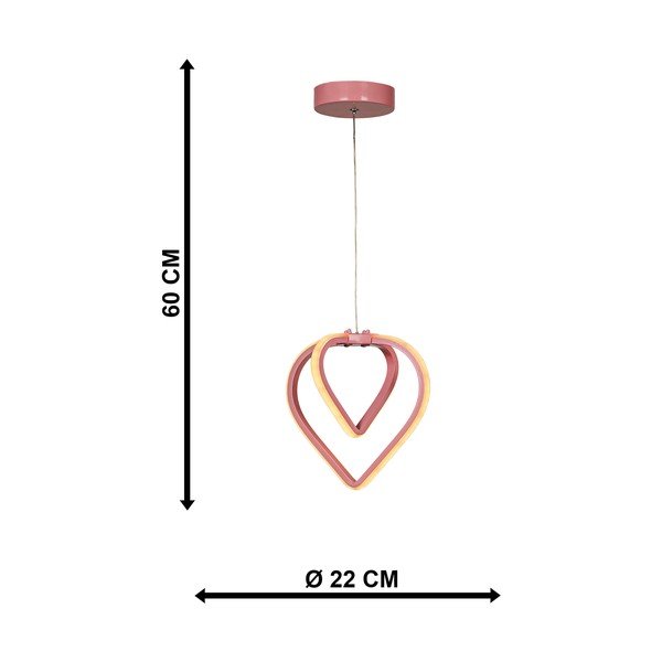 Lampadario LED rosa in metallo ø 22 cm Sevinc – Squid Lighting-image-4