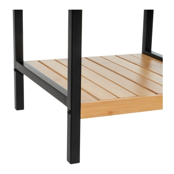 Scaffale nero e color legno naturale in bambù 30x70 cm - Casa Selección-image-1