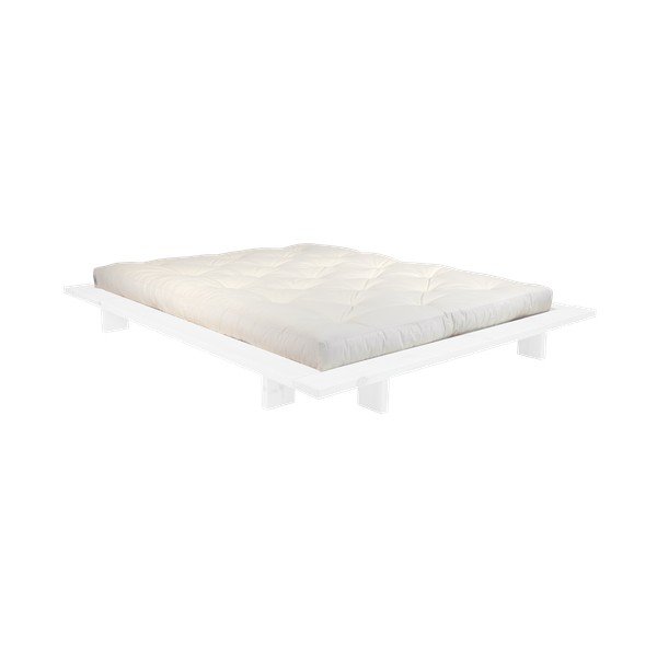 Dvoulůžková postel z borovicového dřeva s matrací Karup Design Japan Comfort Mat White/Natural, 160 x 200 cm