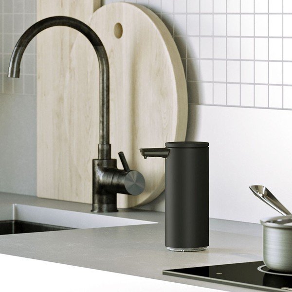 Dispenser di sapone in acciaio touchless nero opaco da 266 ml - simplehuman-image-1