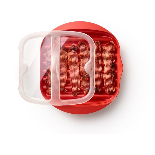 Contenitore di plastica rosso per la pancetta Bacon - Lékué-image-1