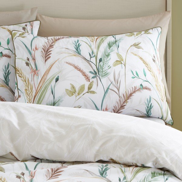 Biancheria da letto beige e bianca in cotone per letto matrimoniale 200x200 cm Ornamental Grasses - RHS-image-3