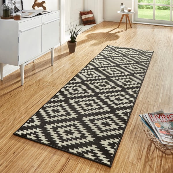 Runner in bianco e nero , 80 x 200 cm Basic Nordic - Hanse Home-image-1