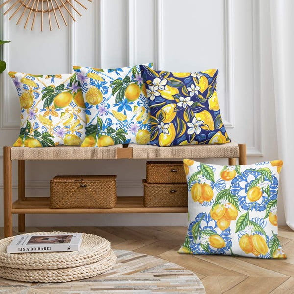 Federe in set da 4 43x43 cm Lemons - Mila Home